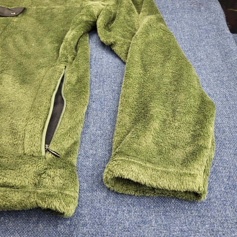 Browning Mens XXL Olive Green High Pile Fleece Quarter Snap Pullover Jacket - Picture 2 of 10